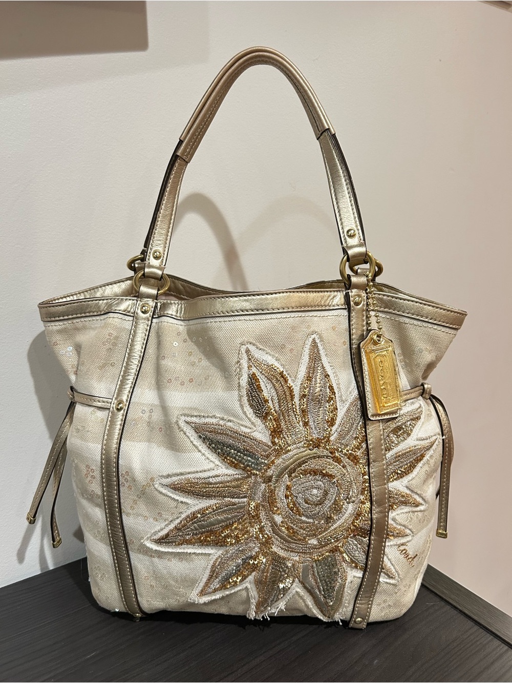 Coach Audrey Sun Starfish Sequin Limited Edition Tote Bag (Style Number 19577)
